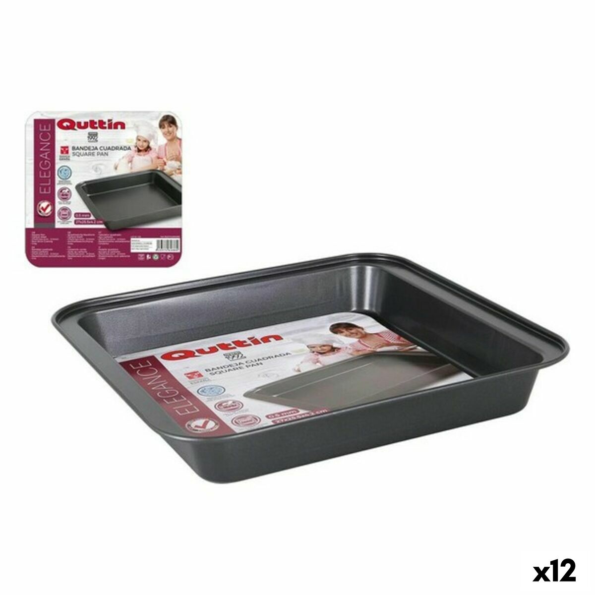 baking-tray-quttin-gr-52283-squared-27-x-25-5-x-4-2-cm-12-units